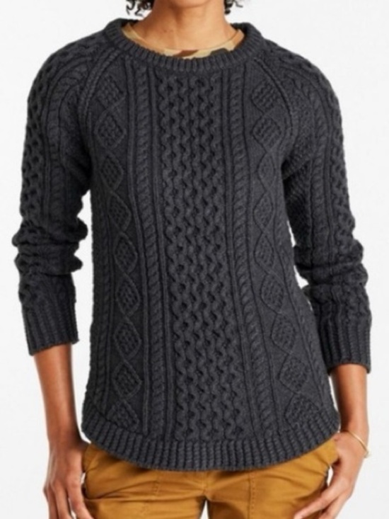 L.L. Bean Sweaters - L.L. Bean Signature Cotton Fisherman Tunic Sweater 100% Cotton Crew Gray NEW XL